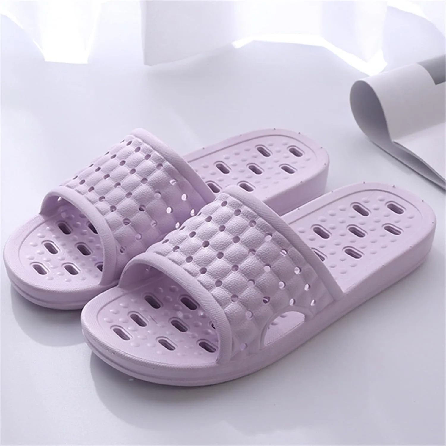 Indoor Slippers Shower Shoes with Drainage Holes House Slippers Cushioned Thick Sole Sandals for Indoor and Outdoor