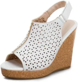 JOEupin Women's Peep Toe Wedge Sandal with Adjustable Strap