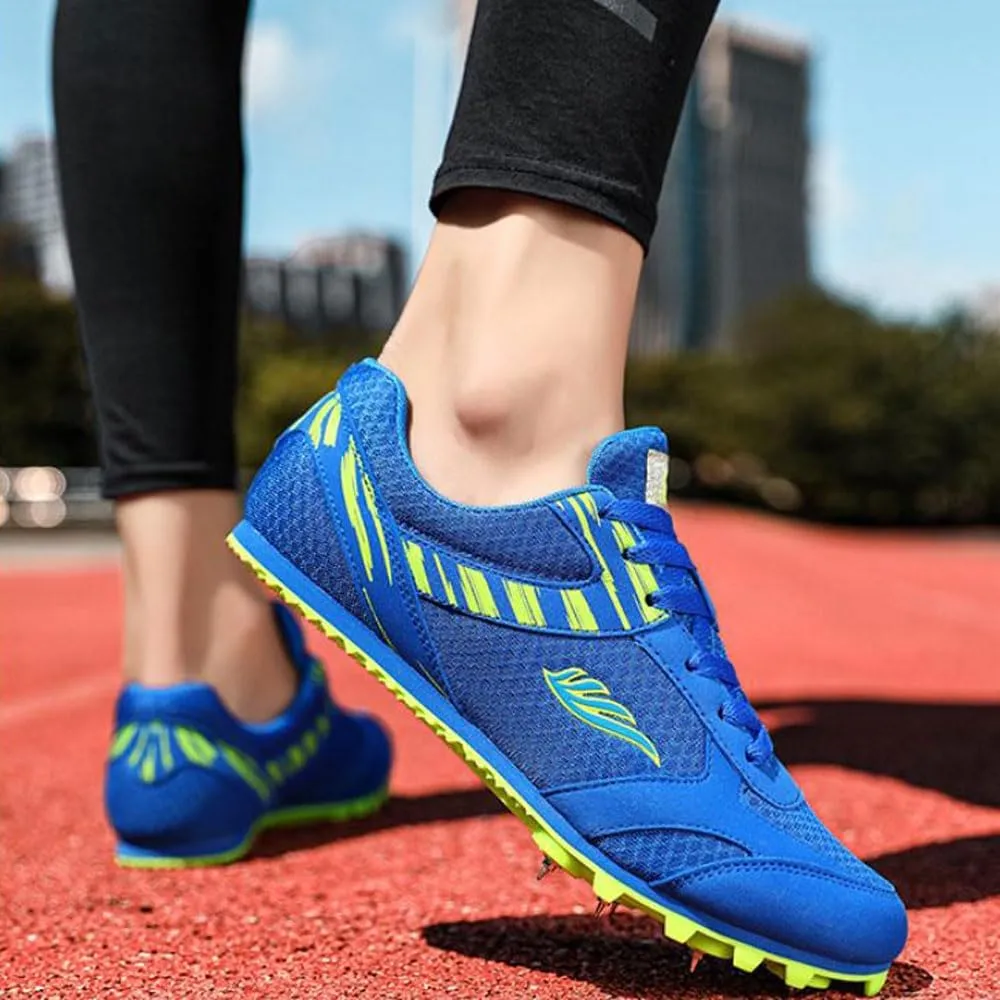 Kids Adult Sprint Spikes Shoes Athletic Spikes Shoes 7 Nails Breathable anti-slip Running Trainers Mesh Lightweight Buffer Unisex for Men, Track & Field, Racing Integrated Balancing Technique,32-46 EU