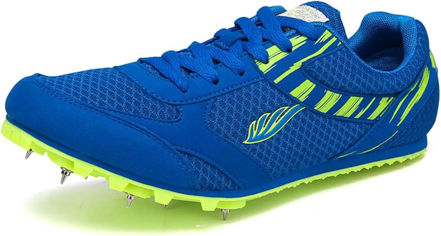 Kids Adult Sprint Spikes Shoes Athletic Spikes Shoes 7 Nails Breathable anti-slip Running Trainers Mesh Lightweight Buffer Unisex for Men, Track & Field, Racing Integrated Balancing Technique,32-46 EU