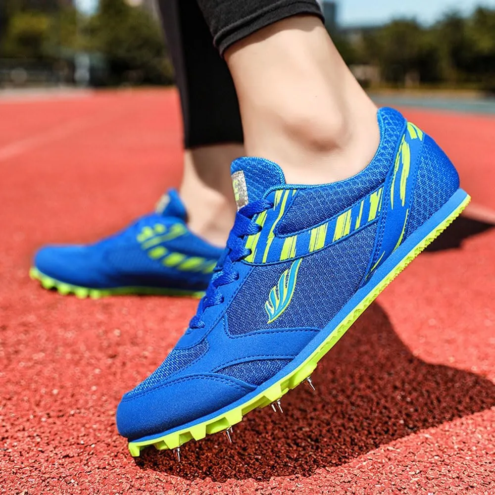 Kids Adult Sprint Spikes Shoes Athletic Spikes Shoes 7 Nails Breathable anti-slip Running Trainers Mesh Lightweight Buffer Unisex for Men, Track & Field, Racing Integrated Balancing Technique,32-46 EU