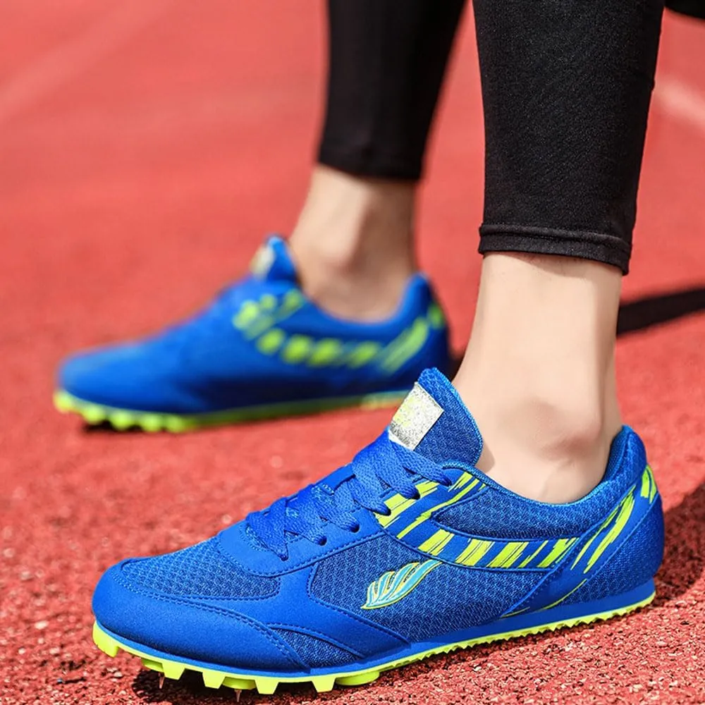 Kids Adult Sprint Spikes Shoes Athletic Spikes Shoes 7 Nails Breathable anti-slip Running Trainers Mesh Lightweight Buffer Unisex for Men, Track & Field, Racing Integrated Balancing Technique,32-46 EU
