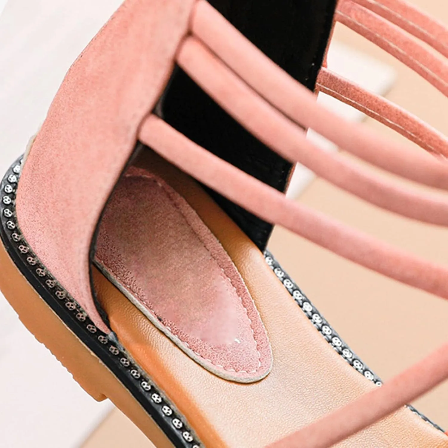 Kids Little Girls Wedge Flatform Toddler Open Toe Gladiator Strappy Sandal Low Heels Shoe With Zipper
