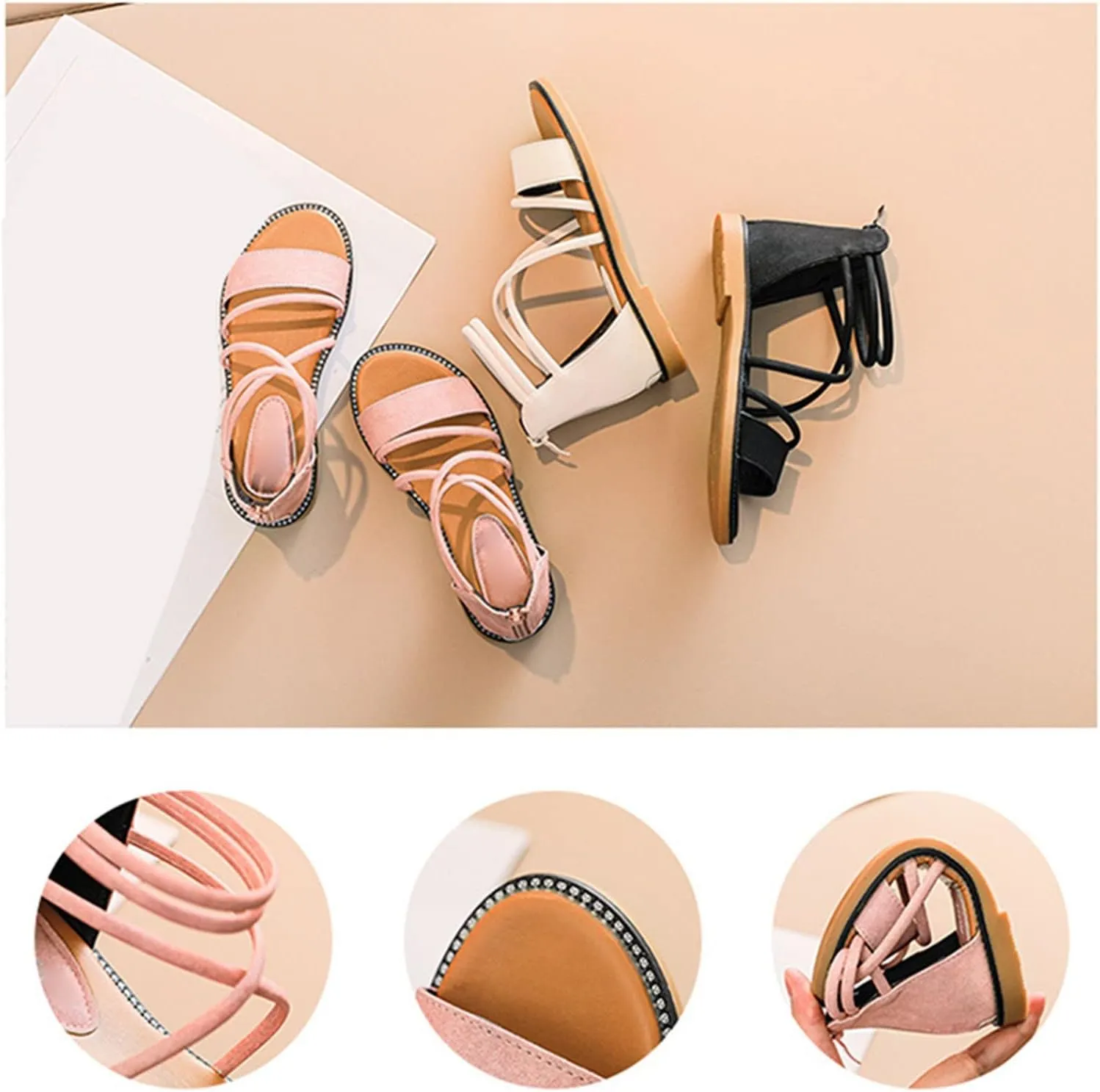 Kids Little Girls Wedge Flatform Toddler Open Toe Gladiator Strappy Sandal Low Heels Shoe With Zipper