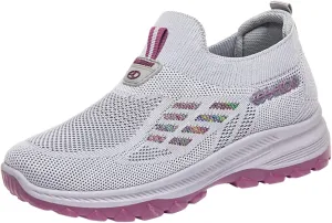 Ladies Trainers Women, Womens Running Casual Sneakers Lightweight Mesh Breathable Slip On Shoes Tennis Athletic Jogging