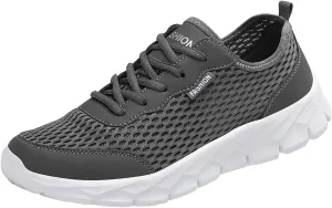 Lightweight Diabetic Shoes for Men Breathable and Light Outdoor Comfy Walking Shoe Casual Elderly Lace Up Shoes