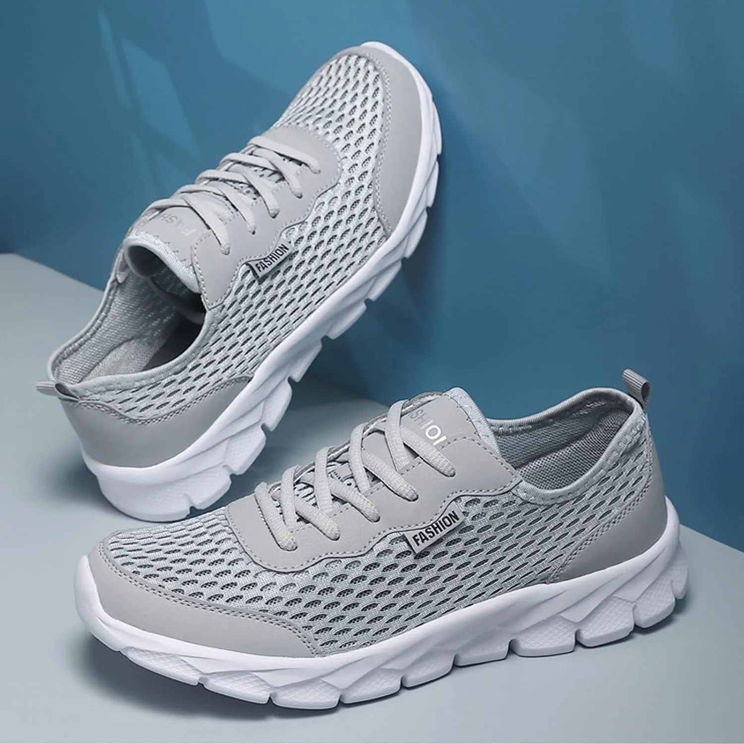 Lightweight Diabetic Shoes for Men Breathable and Light Outdoor Comfy Walking Shoe Casual Elderly Lace Up Shoes
