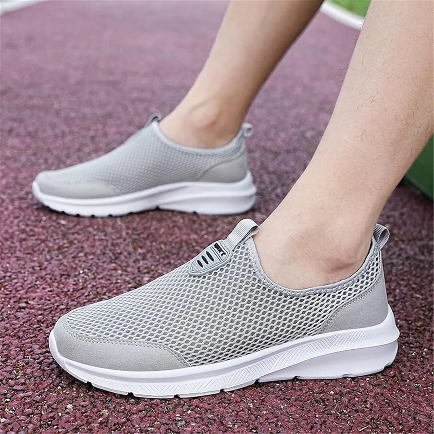 Lightweight Diabetic Shoes for Men Breathable and Light Outdoor Comfy Walking Shoe Soft Flat Soled Elderly Shoes