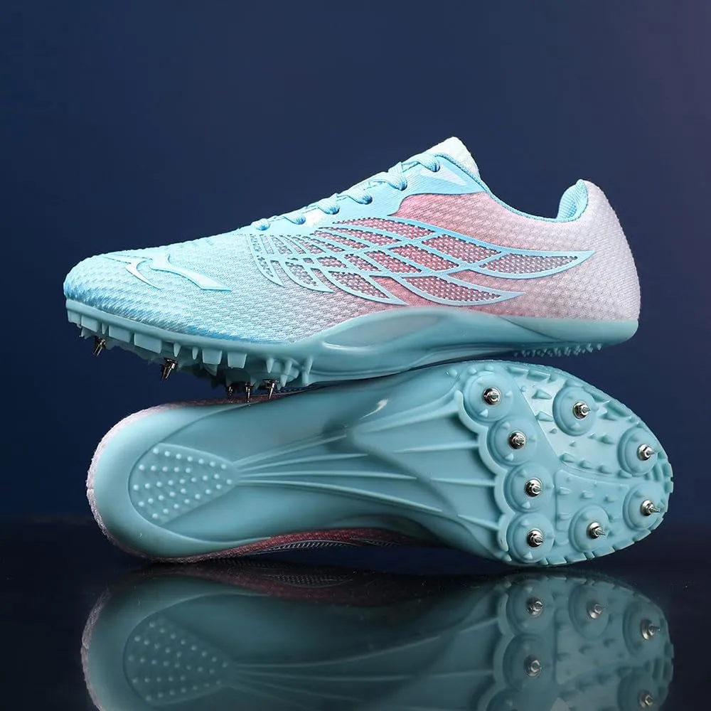 Maylrvjv Men's Track and Field Shoes Breathable Comfortable Track Spikes Racing Jumping Sprint Running Sneakers