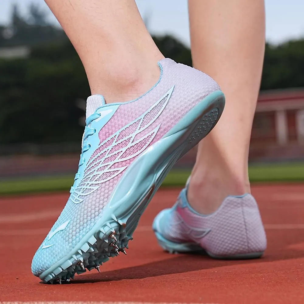Maylrvjv Men's Track and Field Shoes Breathable Comfortable Track Spikes Racing Jumping Sprint Running Sneakers