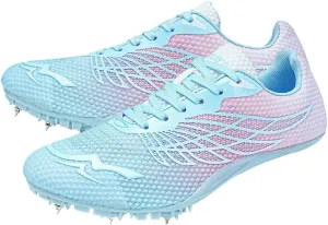 Maylrvjv Men's Track and Field Shoes Breathable Comfortable Track Spikes Racing Jumping Sprint Running Sneakers