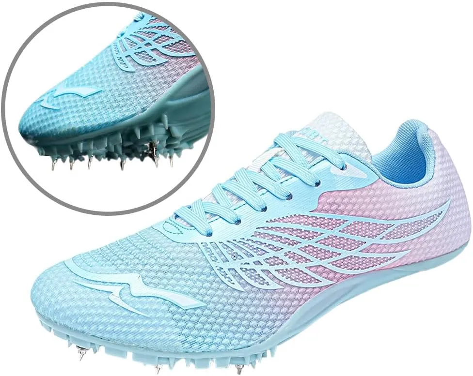 Maylrvjv Men's Track and Field Shoes Breathable Comfortable Track Spikes Racing Jumping Sprint Running Sneakers