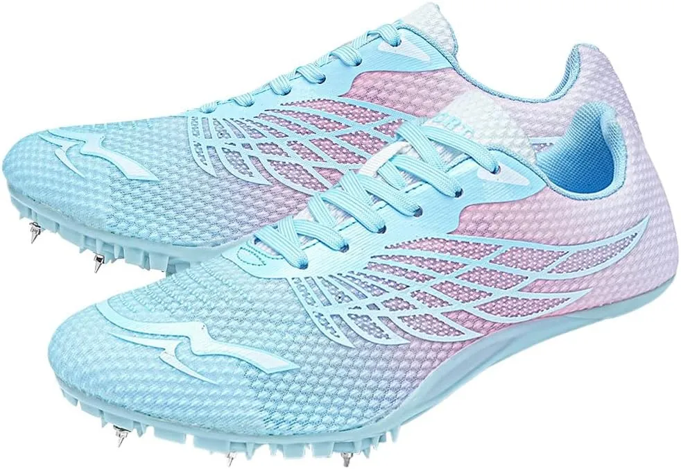 Maylrvjv Men's Track and Field Shoes Breathable Comfortable Track Spikes Racing Jumping Sprint Running Sneakers