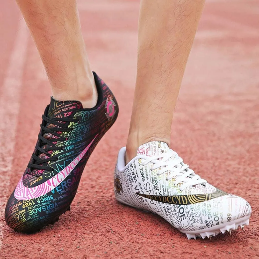 Maylrvjv Men's Women's Track and Field Shoes Racing Jumping Sprint Sneakers Professional Running Spikes Athletic Shoes