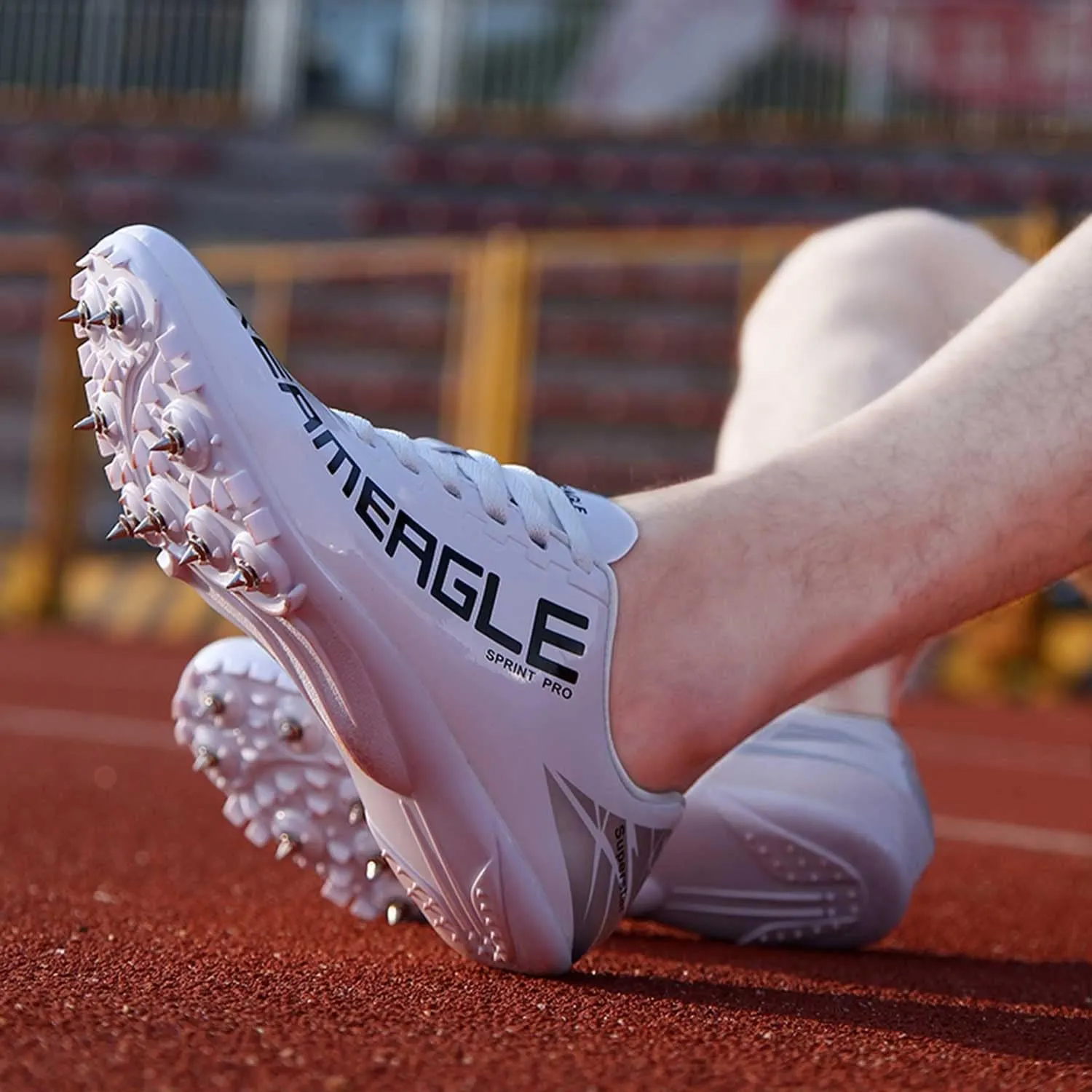 Maylrvjv Men's Women's Track and Field Shoes Racing Jumping Sprint Sneakers Professional Running Spikes Athletic Shoes