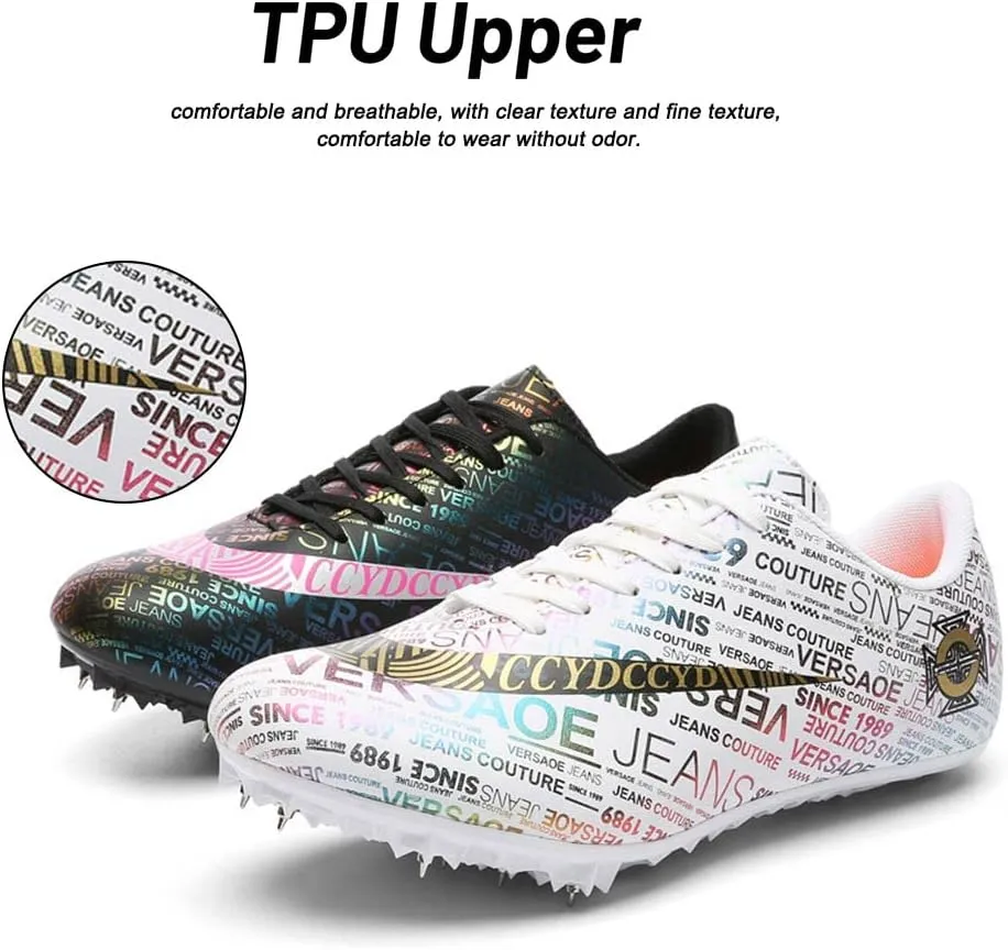 Maylrvjv Men's Women's Track and Field Shoes Racing Jumping Sprint Sneakers Professional Running Spikes Athletic Shoes