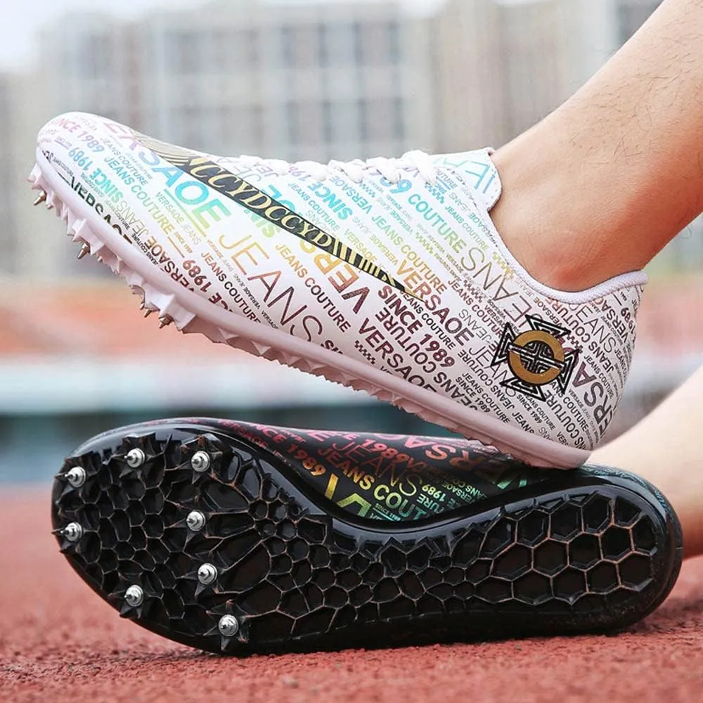 Maylrvjv Men's Women's Track and Field Shoes Racing Jumping Sprint Sneakers Professional Running Spikes Athletic Shoes