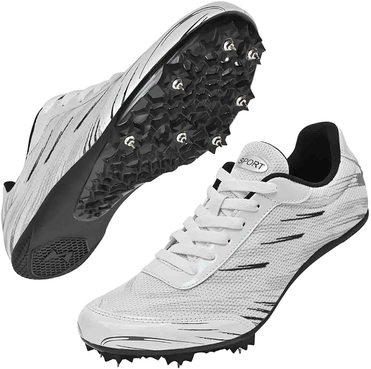 MEBAMY Track and Field Spike Shoes Breathable Lightweight Running Training Sneakers Anti-Slip Track Race Athletics Shoes