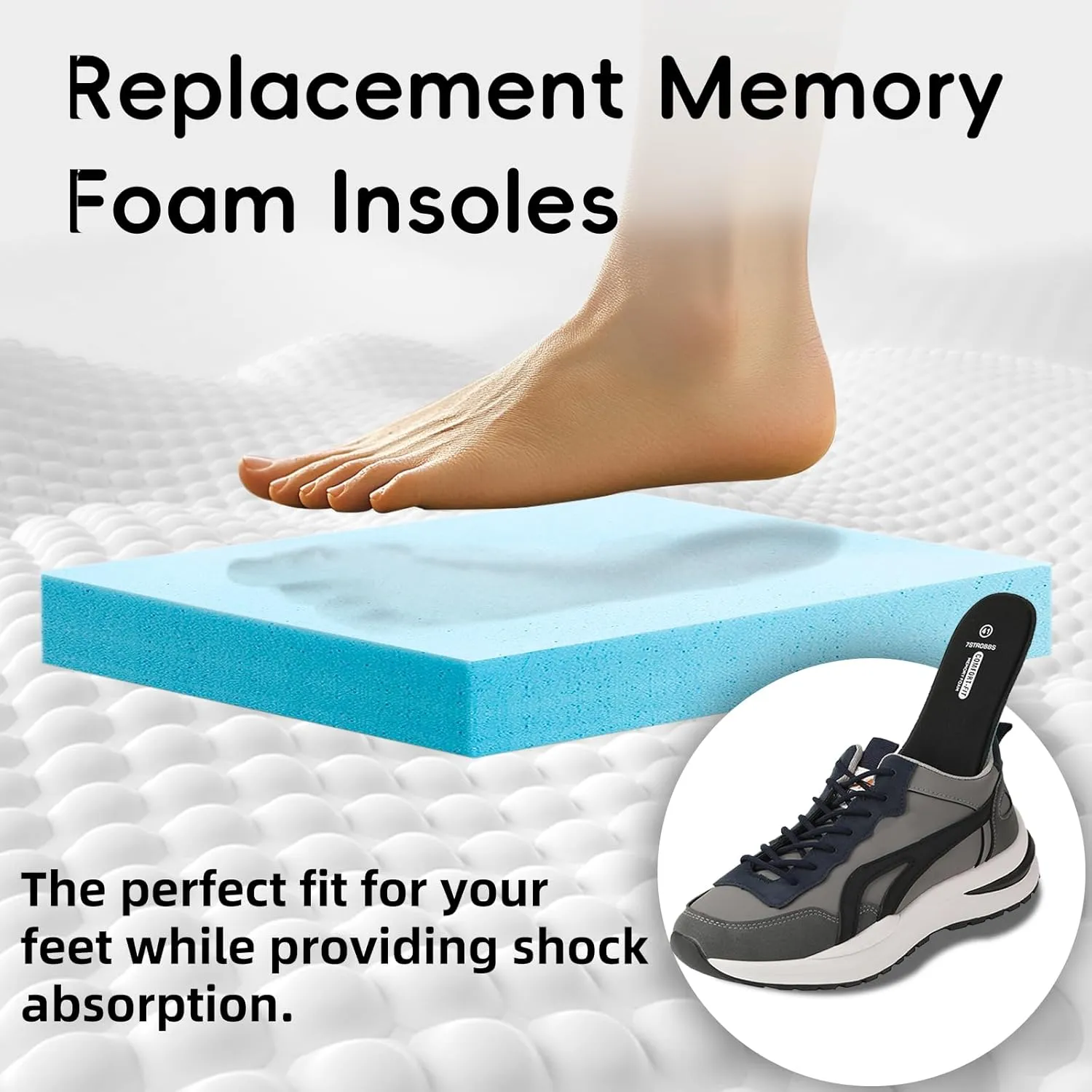 Memory Foam Insoles for Men Comfort Replacement Shoe Inserts for Work Boot,Running Shoes,Hiking Shoes,Sneaker,Cushions Shock Absorbing Inner Soles for Foot Pain Relief,Black US11