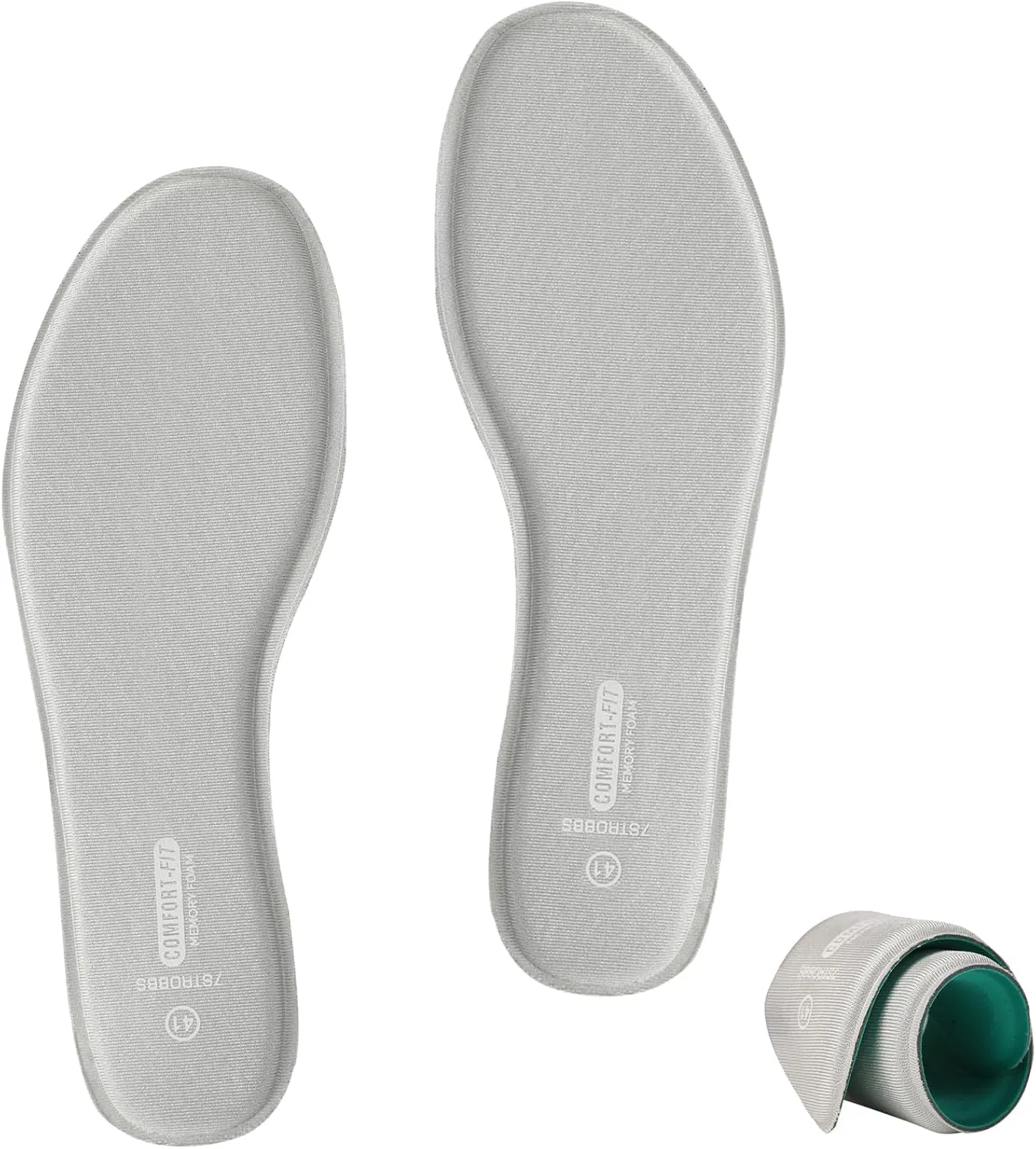 Memory Foam Insoles for Women Men Comfort Replacement Shoe Inserts for Sneaker,Work Boot,Running Hiking Shoes,Cushions Shock Absorbing Inner Soles for Foot Pain Relief,Gray US10/US8