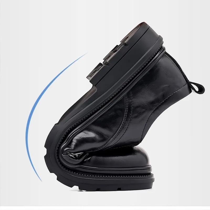 Men Dress Shoes, Breathable Casual Classic Business Luxury Round Toe Leather Shoes Moccasins for Male