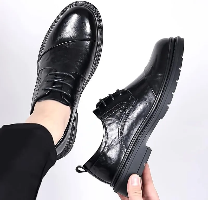 Men Dress Shoes, Breathable Casual Classic Business Luxury Round Toe Leather Shoes Moccasins for Male