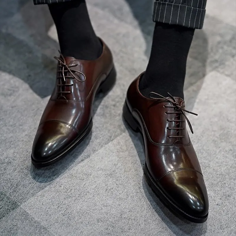 Men Formal Shoes, Leather Business Casual Shoes Men Dress Office Luxury Shoes Male Breathable Oxfords