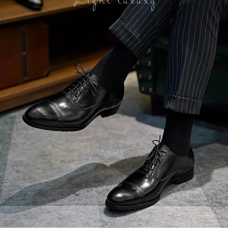 Men Formal Shoes, Leather Business Casual Shoes Men Dress Office Luxury Shoes Male Breathable Oxfords