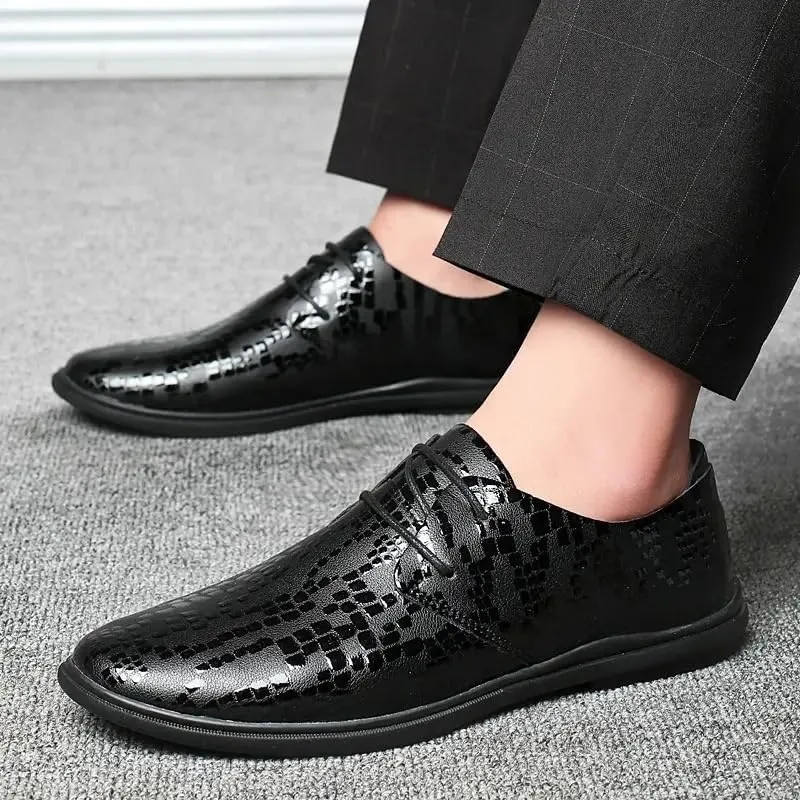 Men Formal Shoes, Leather Business Casual Shoes Men Dress Office Luxury Shoes Male Breathable Oxfords