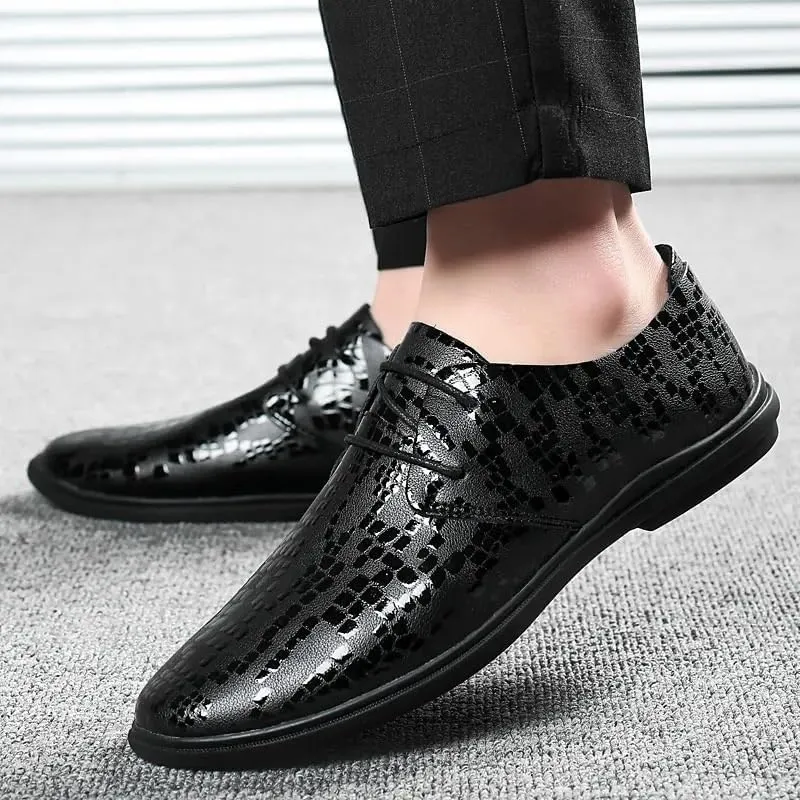 Men Formal Shoes, Leather Business Casual Shoes Men Dress Office Luxury Shoes Male Breathable Oxfords