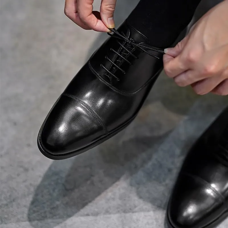 Men Formal Shoes, Leather Business Casual Shoes Men Dress Office Luxury Shoes Male Breathable Oxfords