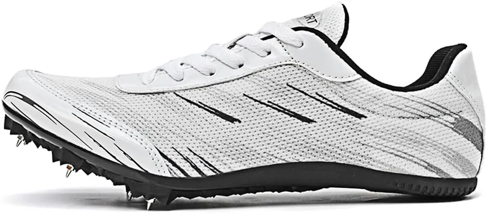 Men Spikes Track Shoes Sprint Youth Track and Field Shoes Professional Jumping Running Race Training Athletic Shoes Lightweight Breathable Sport Sneakers