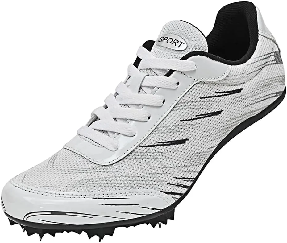 Men Spikes Track Shoes Sprint Youth Track and Field Shoes Professional Jumping Running Race Training Athletic Shoes Lightweight Breathable Sport Sneakers