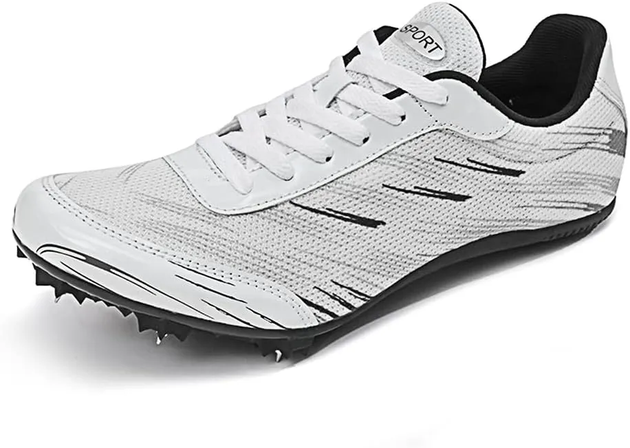 Men Spikes Track Shoes Sprint Youth Track and Field Shoes Professional Jumping Running Race Training Athletic Shoes Lightweight Breathable Sport Sneakers