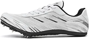 Men Spikes Track Shoes Sprint Youth Track and Field Shoes Professional Jumping Running Race Training Athletic Shoes Lightweight Breathable Sport Sneakers