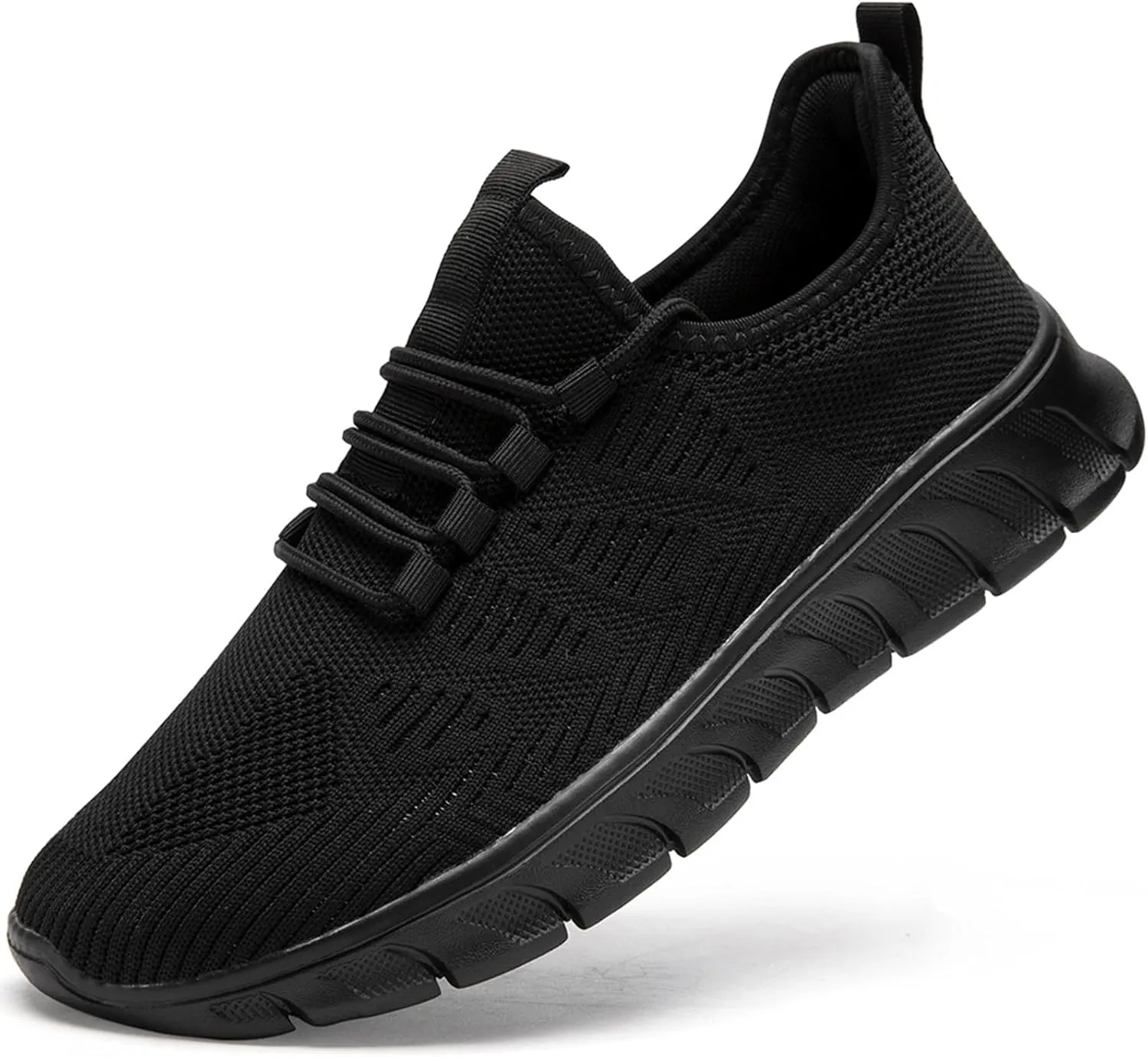 Men Tennis Shoes Running - Gym Sneakers Shoes Walking Workout Non Slip Walking Athletic Slip on Breathable Mesh Comfortable Lightweight Casual Sports Black 8