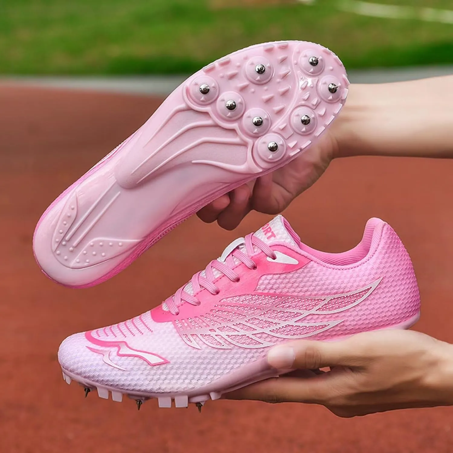 Men Women Track and Field Nail Shoes Youth Professional Training Competition Athletics 8 Nails Spikes Sprint Sport Sneakers Breathable Mesh Sprint & Jumping Athletic Shoes