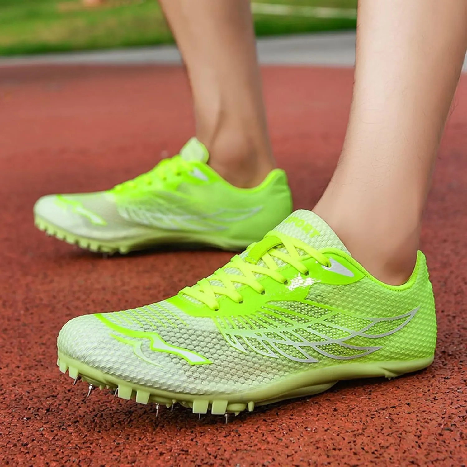 Men Women Track and Field Nail Shoes Youth Professional Training Competition Athletics 8 Nails Spikes Sprint Sport Sneakers Breathable Mesh Sprint & Jumping Athletic Shoes