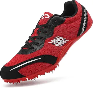 Men Women Youth Spike Shoes Track and Field Spikes Professional Athletes Racing Running 8 Nails Breathable Spikes Shoes Track and Field Sneaker Jumping Running Trainers Rubber Track Outdoor,35-45 EU