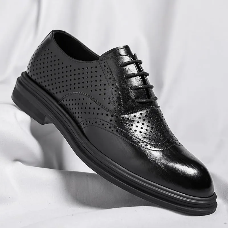 Mens Breathable Office Dress Shoes Leather Derby Business Shoes for Men Formal Comfort Oxford(8)