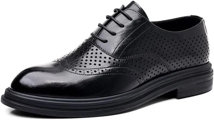 Mens Breathable Office Dress Shoes Leather Derby Business Shoes for Men Formal Comfort Oxford(8)