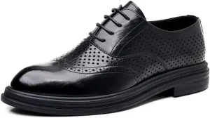 Mens Breathable Office Dress Shoes Leather Derby Business Shoes for Men Formal Comfort Oxford(8)