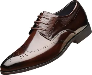 Mens Business Casual Shoes Fashion Style Men's Breathable Comfortable Business Lace Up Men's Dress Shoes Black and Blue