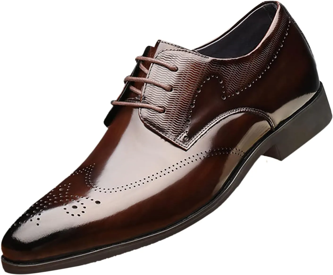 Mens Business Casual Shoes Fashion Style Men's Breathable Comfortable Business Lace Up Men's Dress Shoes Black and Blue