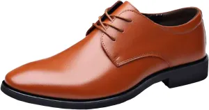 Men's Casual Dress Shoes Men's Comfortable and Stylish Business Banquet Pointed Toe Casual Leather Shoes