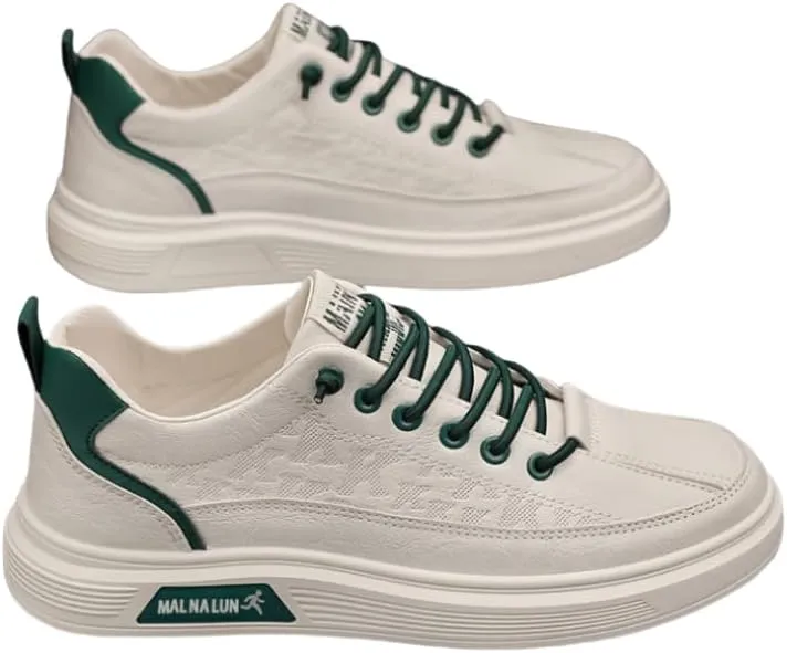 Men's Casual Shoes with Elastic Lace Breathable Skateboard Shoes, Comfy for Outdoor Walking Traveling All Seasons