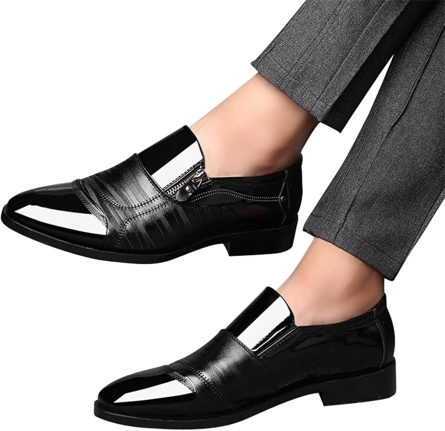 Men's Comfortable Dress Shoes Classical Style Men's Breathable Hollow Business Casual Pointed Shoes Men's Casual Dress Shoes Lace Up Classic Oxfords