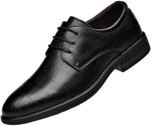 Men's Dress Brogues Shoes, Breathable Casual Business Luxury Genuine Leather Heightening Shoes Men Formal Leather Business Casual Shoes Men Dress Office Luxury Shoes Male