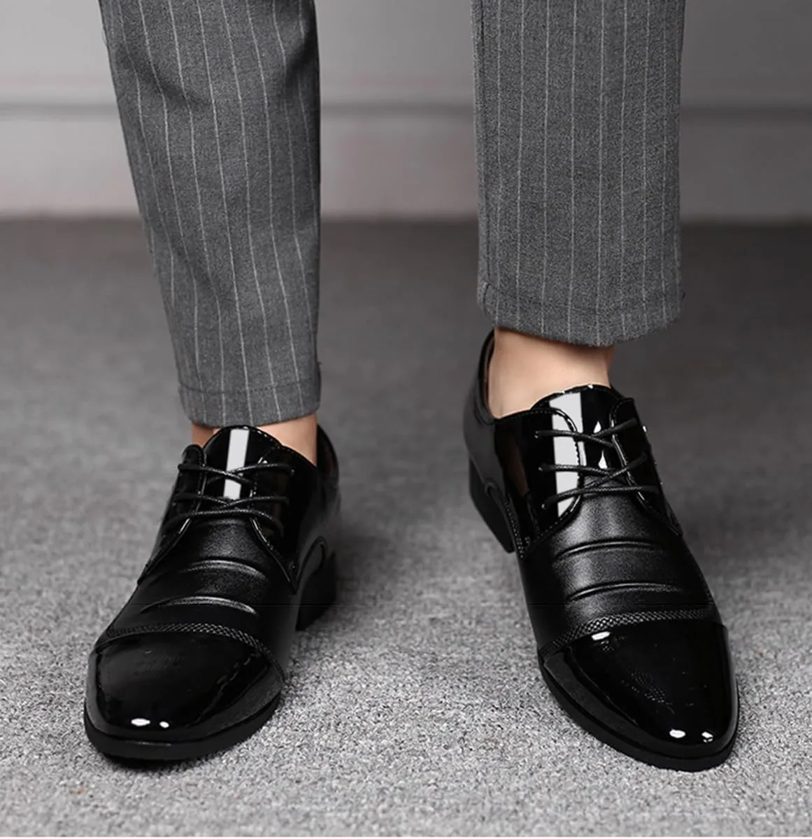 Men's Dress Shoes Modern Patchwork Design Oxfords Formal Casual Business Wedding Work Lace Up Derby Shoes