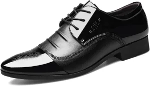 Men's Dress Shoes Modern Patchwork Design Oxfords Formal Casual Business Wedding Work Lace Up Derby Shoes